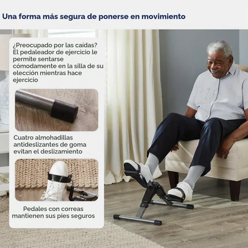 Vista 3 de Drive Medical Pedal para ejercicio plegable de lujo con pantalla electrónica, negro Modelo # RTL10273