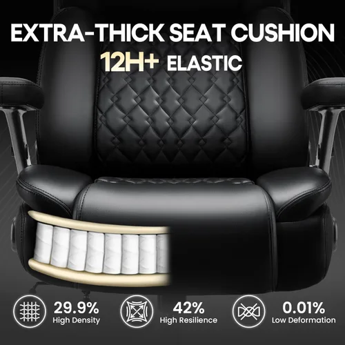 Vista 6 de OFIKA Silla de oficina grande y resistente de 700 libras con brazos abatibles 5D, silla de oficina grande y alta, silla de escritorio ejecutiva