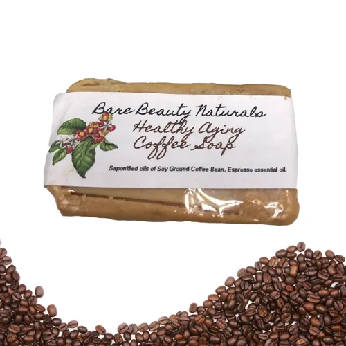 Vista 2 de 100% Natural Healthy Aging Coffee Soap/ free exfoliating soap bag/ chemical free/ sulfate free/ Plant-Based