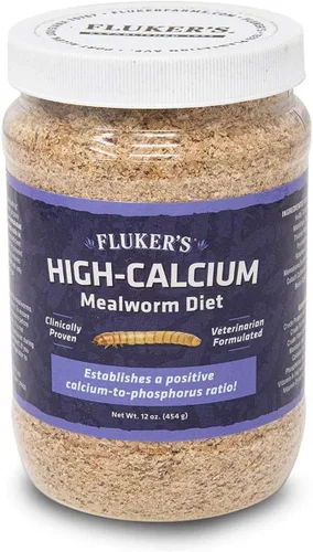 Vista 2 de Fluker's Dieta de gusanos de harina alta en calcio, se puede utilizar como un alimento o ropa de cama que carga el intestino, 6 onzas