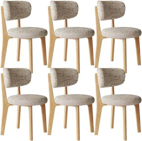 Vista 9 de YVYKFZD Solid Wood Dining Chairs, Armless Dining Room Chair Set, Upholstered Kitchen Chairs, Living Room Chair with Removable Fabric Seat Cushion