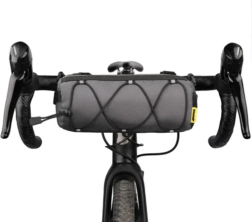 Vista 8 de Rhinowalk - Bolsa para manillar de bicicleta, bolsa delantera para bicicleta de montaña y de carretera, bolsa enrollable de almacenamiento