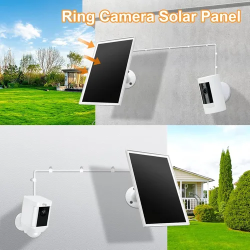 Vista 2 de Cargador de panel solar para cámara de anillo, compatible con batería Ri ng Stick Up Cam, Ring Spotlight Plus/Pro, Ri ng Stick up Pro, impermeable