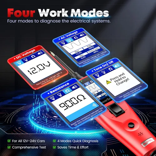 Vista 3 de Autel PowerScan - Probador de circuito automotriz, herramienta de sonda de circuito de potencia, buscador de circuitos eléctricos de 12-24 V