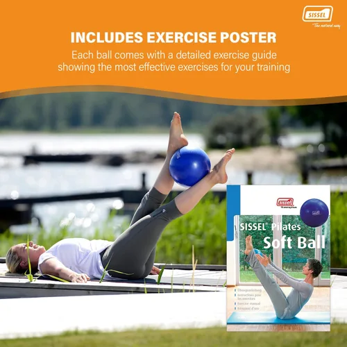 Vista 6 de SISSEL Pilates Soft Ball Gray 8.5 in Phthalate- & Latex-Free PVC for Deep Relaxation & Muscle Strengthening 340 lbs Capacity Includes