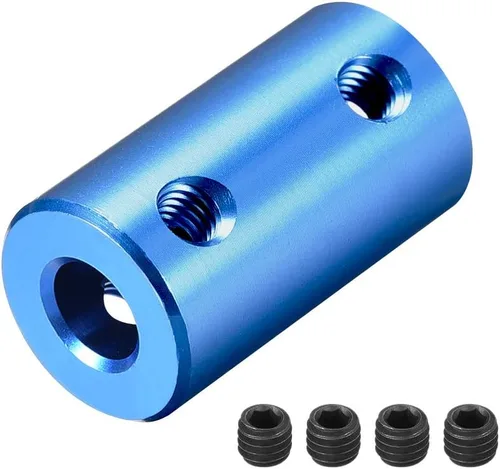 Vista 18 de uxcell Tornillo de acoplamiento rígido de 0.118 in a 0.197 in de diámetro interno L25XD14 aleación de aluminio, conector de acoplador de eje