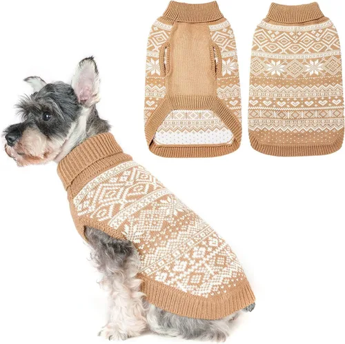 Vista 11 de HOMIMP Suéter de rombos para perros - Ropa cálida de invierno para cachorros, abrigo suave, suéter feo para perros pequeños, medianos y grandes, Azul
