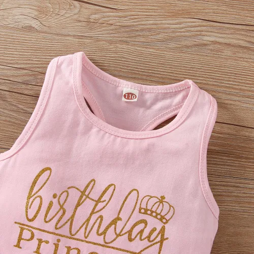 Vista 2 de Vestido de princesa de cumpleaños para niñas pequeñas, chaleco sin mangas, falda tutú de malla con lunares