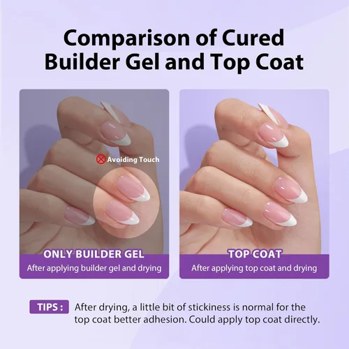Vista 3 de BTArtboxnails XCOATTIPS - Gel protector constructor para uñas, sin astillado para efecto de peluquería, más de 30 días, larga duración, 0.5 onzas
