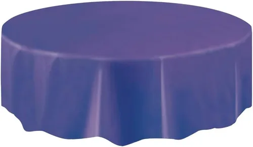 Elegante mantel redondo de plástico color morado oscuro sólido (84 pulgadas), mantel impermeable de alta calidad, perfecto para fiestas y eventos, 1