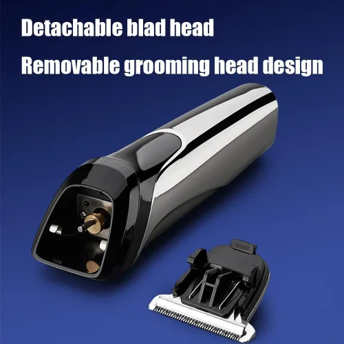 Vista 6 de Recortadora de barba 3 en 1 para hombres, afeitadora eléctrica con recortadora de vello de nariz, kit de aseo impermeable recargable, cortapelos