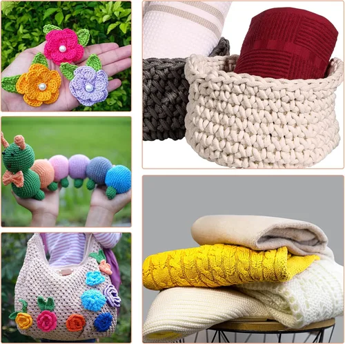 Vista 7 de IMZAY Juego de 54 piezas de agujas de crochet, kit de ganchos de crochet con estuche de almacenamiento, agujas ergonómicas para tejer de punta romo