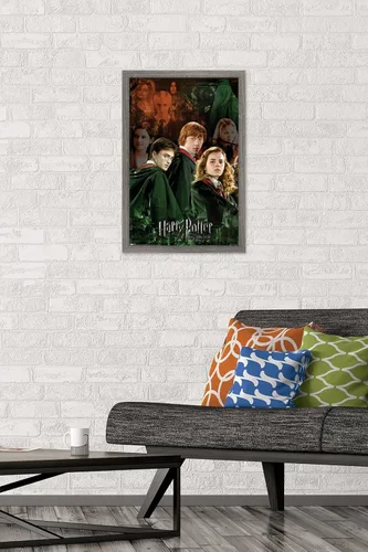 Vista 2 de Trends International Harry Potter y el príncipe mestizo - Póster de pared de collage de trío, 14.725 x 22.375 pulgadas, versión enmarcada de madera