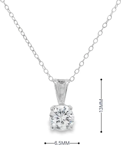 Vista 4 de Amazon Essentials Collar con colgante solitario de corte redondo de plata de ley con circonita cúbica, 18 pulgadas (anteriormente colección Amazon)