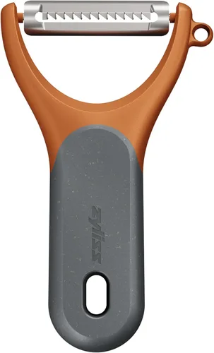 Zyliss Julienne Y Peeler - Hoja de acero inoxidable ultra afilada para zanahorias, calabacines y papas, agarre ergonómico de paja de trigo, cortador