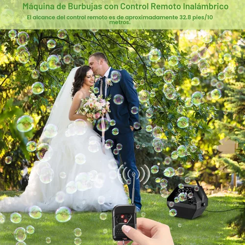 Vista 3 de theefun Professional Control Remoto Inalámbrico máquina de burbujas con salida de alta automática, mecanismo de soplado para uso en interiores