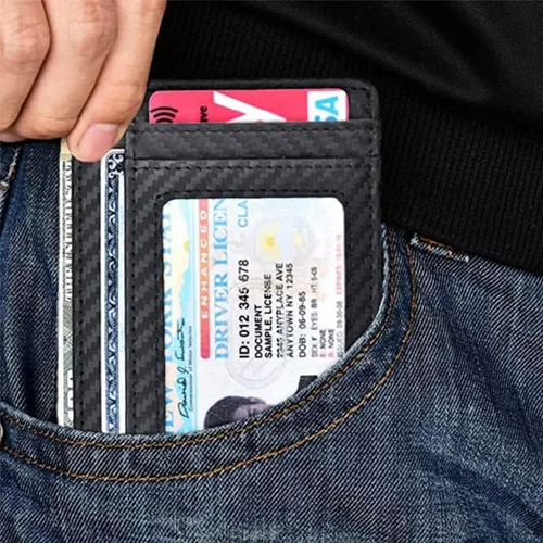 Vista 6 de VANNANBA Cartera para hombres y adolescentes con tarjetero de crédito plegable, con bloqueo RFID, bolsillo frontal para hombres, adolescentes