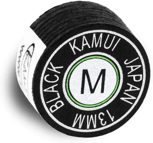 KAMUI Billar laminado negro CUE TIP - 1 pieza (mediano, 0.512 in)