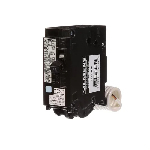 Siemens Q115DF 15-amp Afci/Gfci disyuntor de función dual, US2:Q115DF