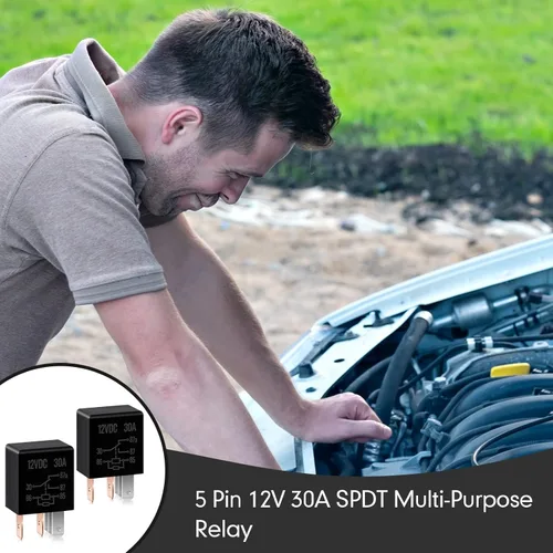 Vista 5 de Relé automotriz multiusos de 5 pines, 12 V, 30 A, accesorios resistentes para automóvil, accesorios de repuesto para motor de automóvil, 16