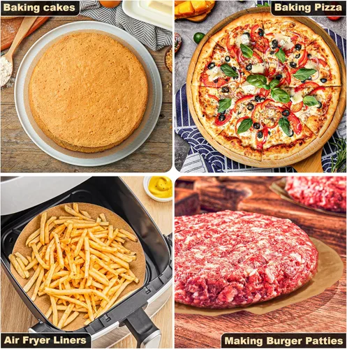 Vista 6 de SMARTAKE 100 hojas redondas de papel pergamino sin blanquear para hornear, 4 pulgadas, antiadherentes precortadas, perfectas para hornear, asar a