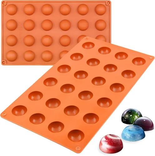 Vista 2 de Funshowcase Mini Semi Esfera Medio Ronda Silicona Molde Galleta Chocolate Teacake Fondant Candy Icing Tray