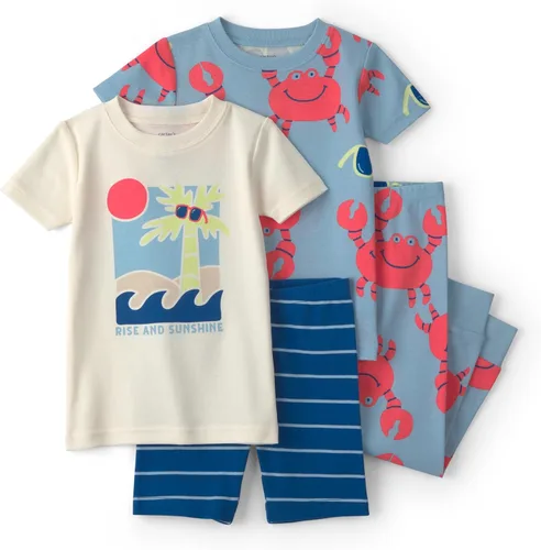 Vista 14 de Carter's Conjunto de pijama de algodón ajustado de 4 piezas para niños Perro rayado