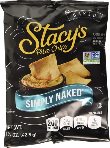 Stacy's Chips de pita, Simply Naked, bolsas de 1.5 onzas (paquete de 24) (paquete múltiple a granel)