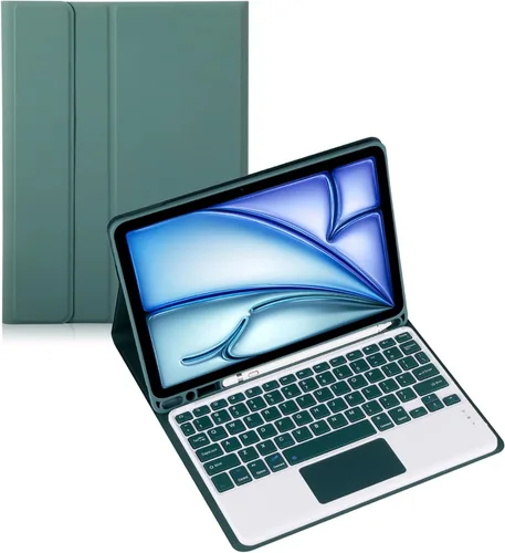 Vista 37 de Funda de teclado para tableta Samsung Galaxy Tab A8 X200/X205 de 10.5 pulgadas, cubierta protectora de teclado con soporte multiángulo, borde