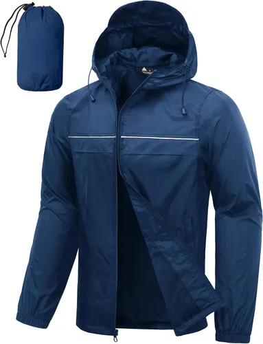 Vista 20 de SWISSWELL Mens Rain Jacket & Coats Packable Lightweight Waterproof Hooded 017-negro