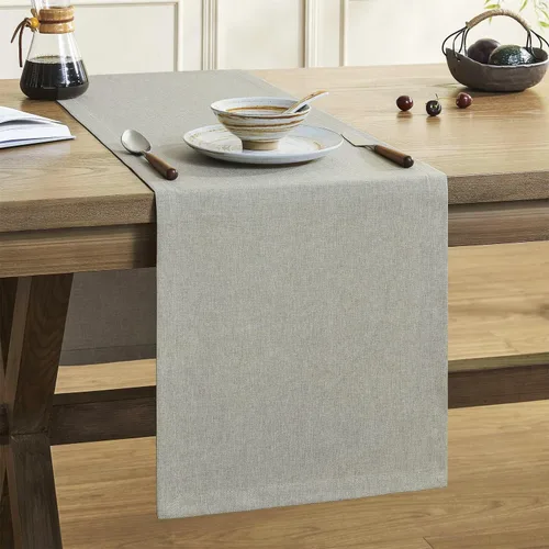Vista 13 de ZeeMart Camino de Mesa Básico Estilo Lino, 14 x 48 Pulgadas Chambray Azul, Rústico Granja Azul Polvoriento Claro Caminos de Mesa 48 Pulgadas