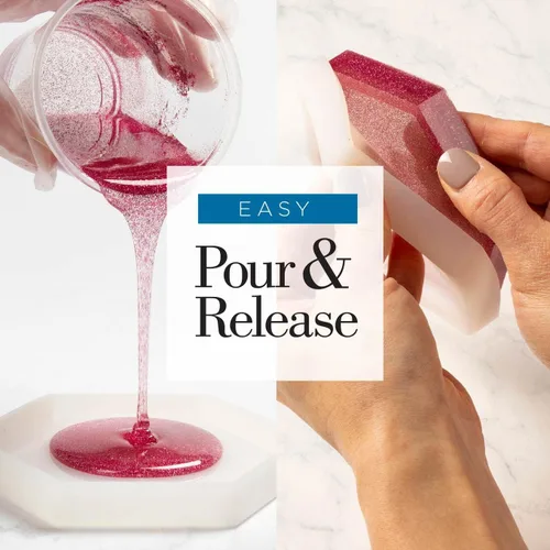 Vista 4 de Mod Podge Molde de resina de silicona, marco de molde de fundición de silicona transparente con apertura de 5 x 7 pulgadas para resina epoxi