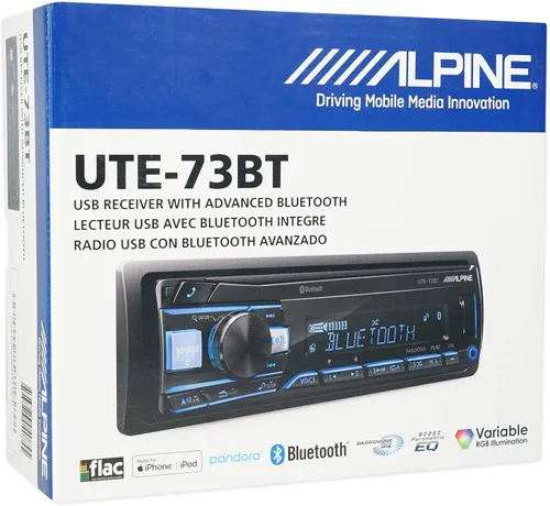 Vista 6 de Alpine UTE-73BT Digital Media Bluetooth Receptor estéreo para coche w/USB+Cable AUX absoluto