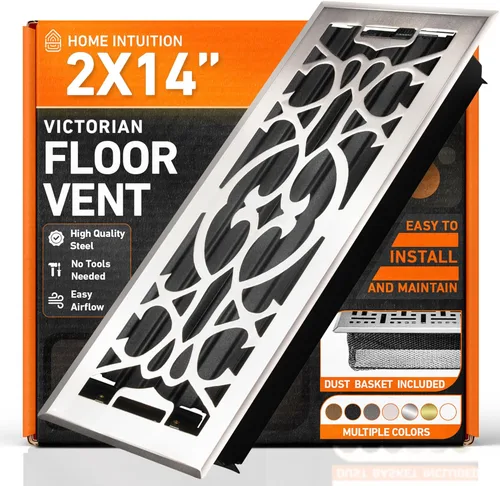 Vista 29 de Cubiertas de ventilación de piso 2X10 con registro de piso y trampa de malla, para calor y aire, ventilación de piso metálica transitable