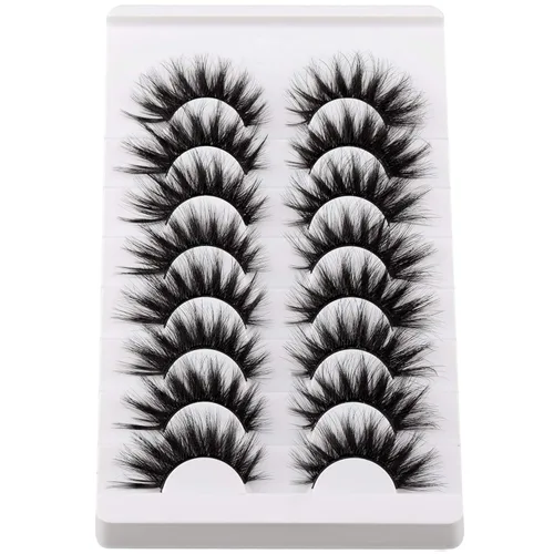 Vista 7 de Pestañas postizas de visón, pestañas postizas de 20 mm de largo, pestañas postizas de volumen de 9D con ojo de gato, pestañas postizas de visón