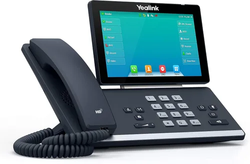 Yealink Teléfono IP T57W, 16 cuentas VoIP. Pantalla táctil a color ajustable de 7 pulgadas. USB 2.0, Wi-Fi 802.11ac, Ethernet Gigabit de doble