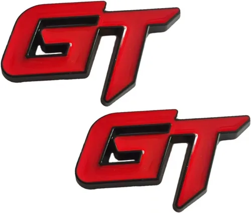 2 calcomanías de metal 3D con logotipo de GT para la tapa del maletero, calcomanías deportivas de carreras, repuesto para vehículos universales,