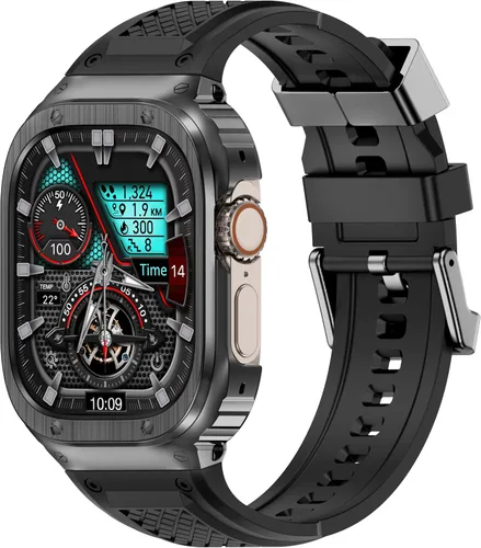 Vista 19 de Correa Deczone con Estuche de Acero Inoxidable Compatible con Apple Watch Series 9 8 7 SE 3 2 1/6 5 4 S 3 2 1 41mm 40mm 38mm, Bandas para iWatch