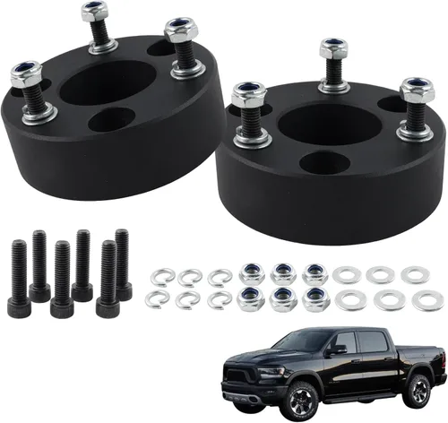 Kit de elevación y nivelación frontal de 2.5 pulgadas (6.35 cm) para Ram 1500 4WD 4X4, 2009-2022, Espaciadores de puntal delantero de 2.5 pulgadas