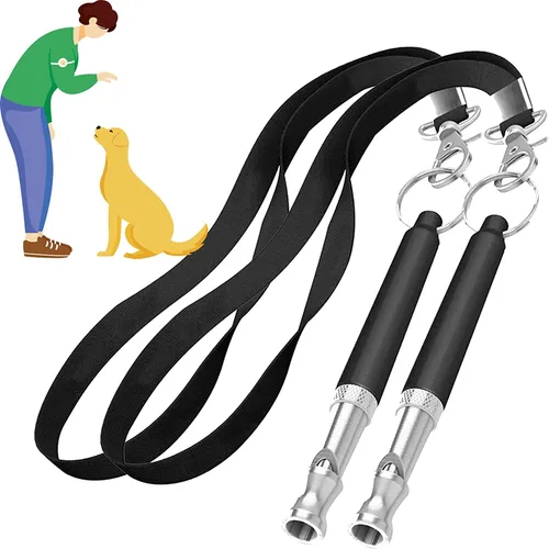 Silbato para perro para detener los ladridos, paquete de 2 silbatos ultrasónicos profesionales para perros para dejar de ladrar, entrenamiento de