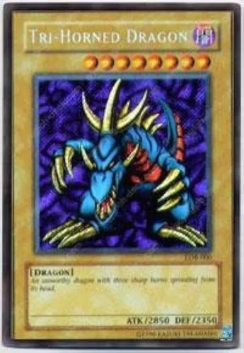 Yu-Gi-Oh! - Dragón de tres cuernos (LOB-000) - Leyenda de Blue Eyes White Dragon - Edición ilimitada - Secret Rare