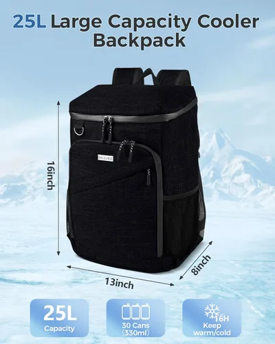 Vista 2 de BAGLHER Mochila Nevera Térmica Ligera Aislada - 30 Latas, A Prueba de Fugas para Almuerzo, Picnic, Senderismo, Viajes de Campamento