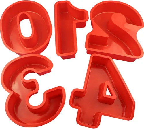 Vista 8 de Moldes de silicona para tartas con números – Sartenes 3D grandes de 10 pulgadas para cumpleaños y aniversario de boda