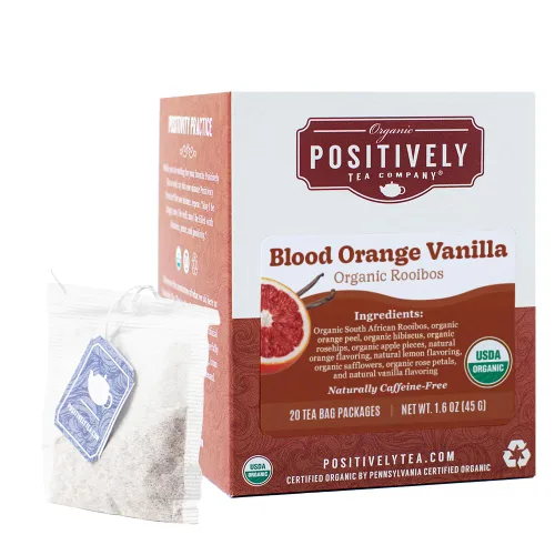 Vista 132 de Organic Positively Tea Company, Té Rooibos de vainilla y naranja sanguina, hoja suelta, 4 onzas