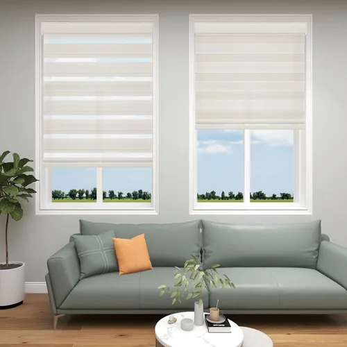 Vista 11 de Changshade Smart Motorized Zebra Blinds Blackout Remote Control Work with Alexa, Google Home, Apple Homkit, Custom Size Electric Power Indoor Window