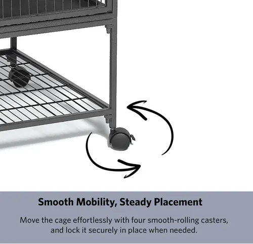 Vista 4 de Jaula para hurón MidWest Homes for Pets, modelo Deluxe Ferret Nation, Nación Hurón, Platino/Gris