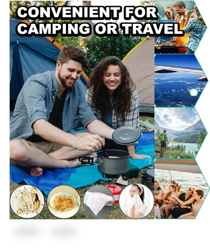 Vista 8 de QUALIALL Toallas comprimidas de alta calidad, paño portátil de algodón puro para acampar o viajar..