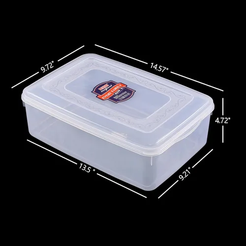 Vista 2 de Paquete de 2 cajas de almacenamiento transparentes de 11 cuartos de galón, contenedor de plástico con pestillo, F