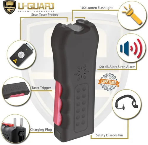 Vista 2 de Pistola de aturdimiento personal linterna linterna pimienta spray llavero kit de defensa personal kit multifunción menos letal arma combo Equipo
