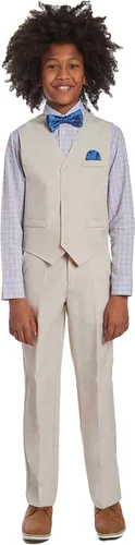 Vista 5 de Nautica Boys' 4-Piece Set with Dress Shirt, Bowtie, Vest and Pants